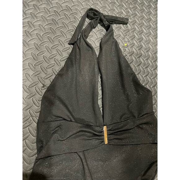 Victoria's Secret Black Sparkle Plunge Bathing Suit, Large - Picture 4 of 10